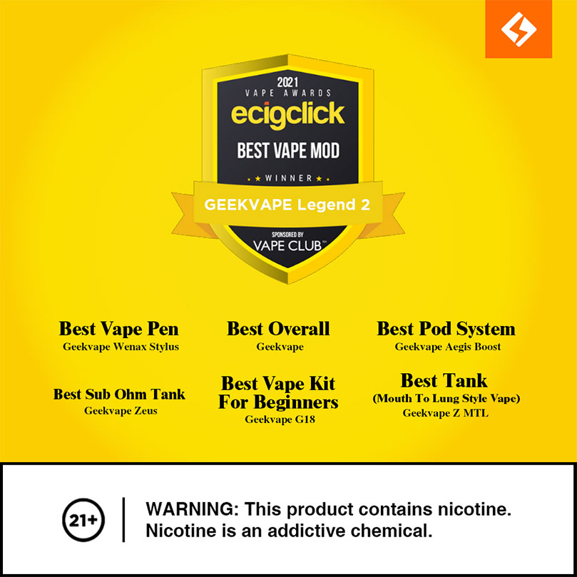 BEST in the Industry – Geekvape won 6 awards at Ecigclick Awards 2021!